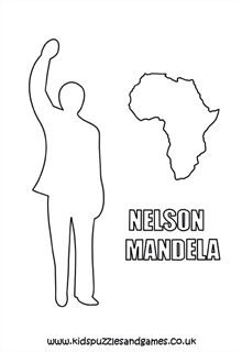 Nelson mandela silhouette louring page