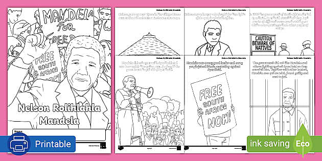 Nelson mandela louring book mandela day south africa
