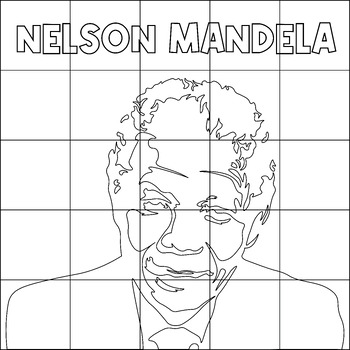 Nelson mandela collaborative art poster coloring pages black history month