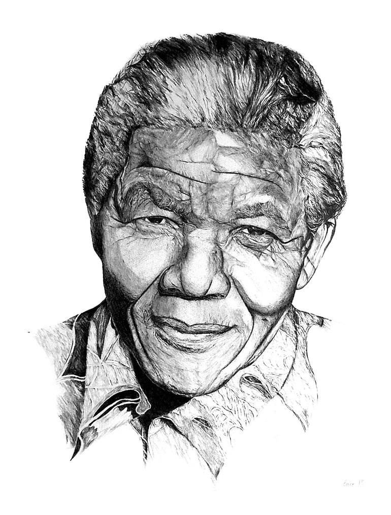 Nelson mandela drawing by eric sher saatchi art