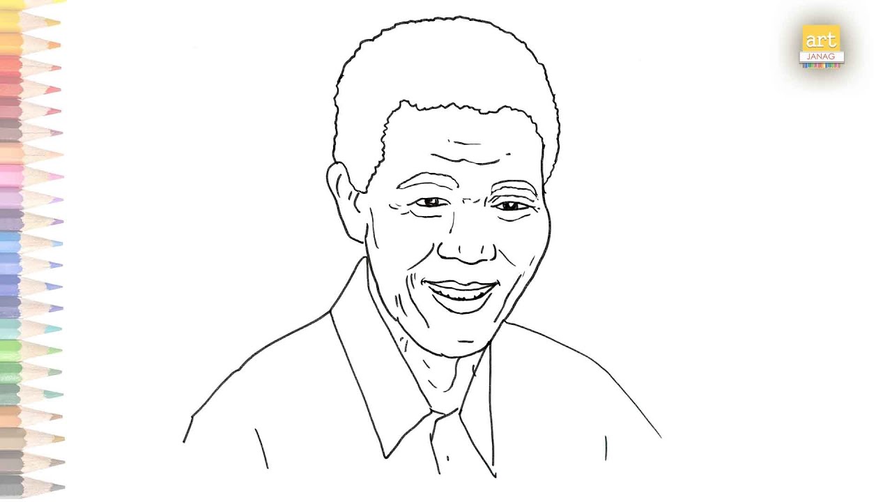 Nelson mandela outline drawing how to draw nelson mandela step by step outline drawings