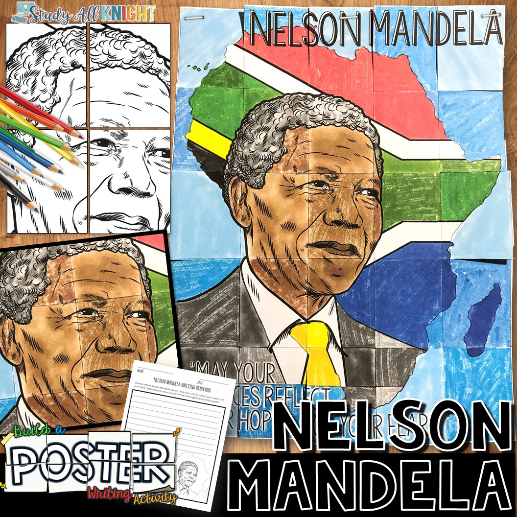 Nelson mandela collaborative poster and writing activity