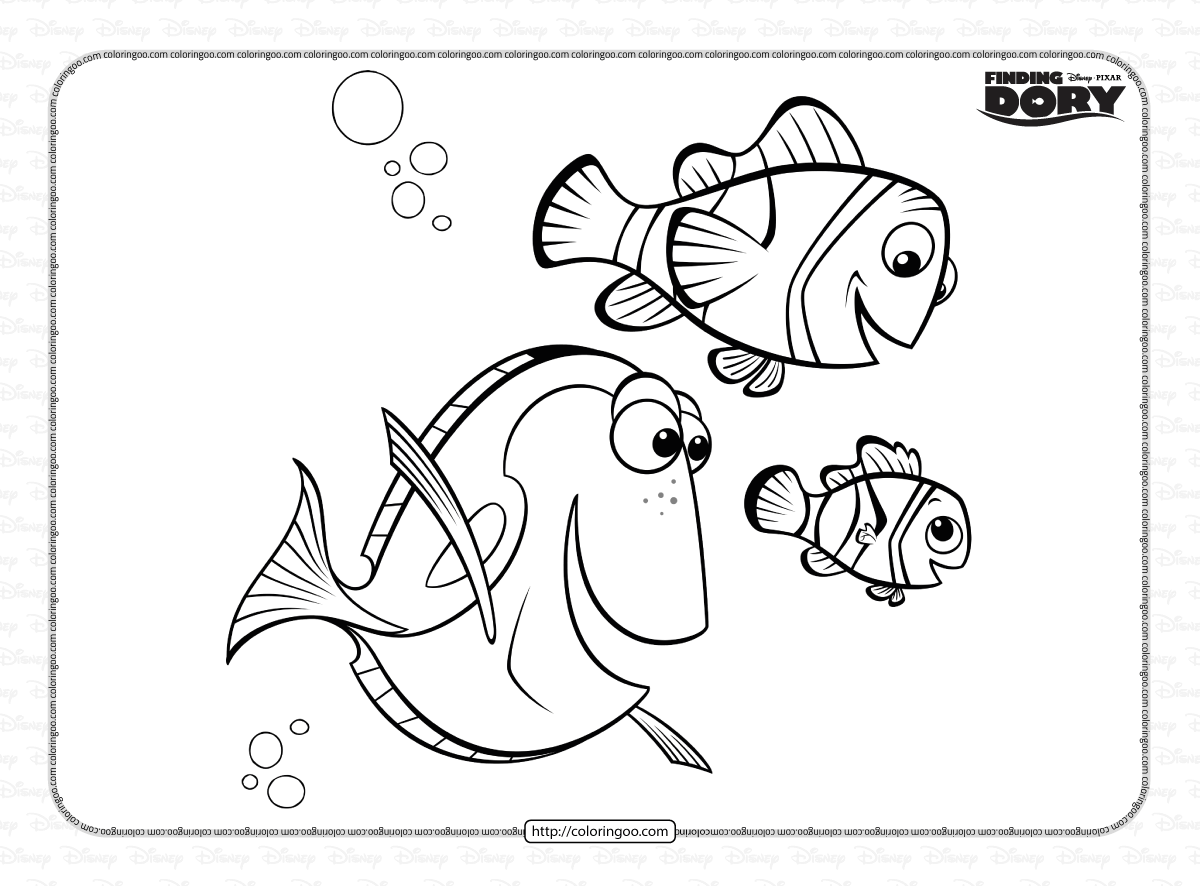 Dory marlene and nemo coloring pages