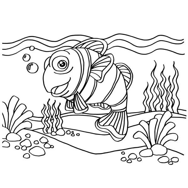 Fish coloring pages vector images