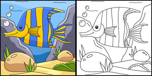 Angelfish silhouette vector images over