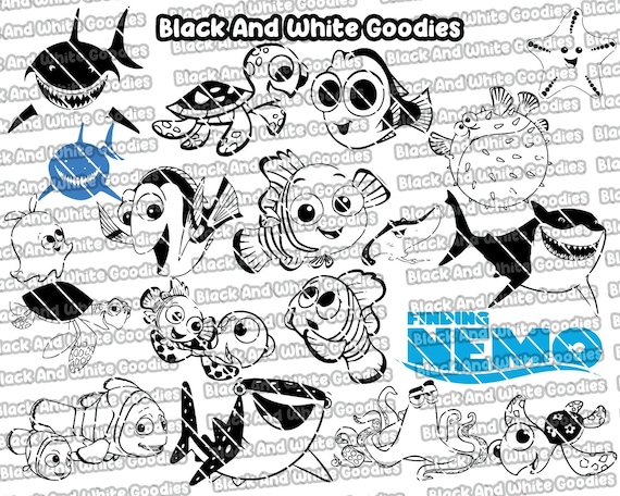 Nemo silhouette nemo svg nemo outline nemo cricut nemo svg outline nemo cut file nemo cutting file dory silhouette outline
