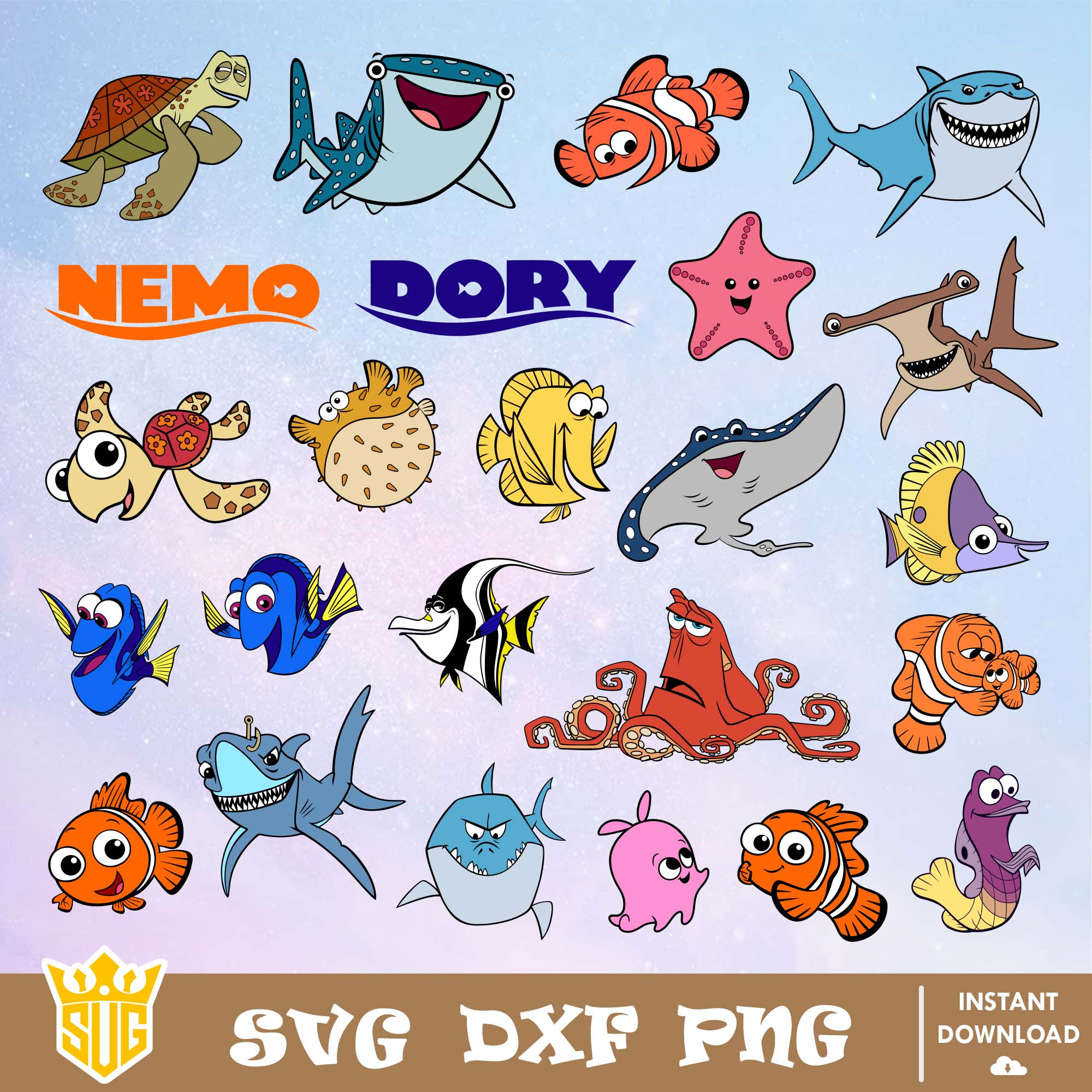 Finding nemo svg finding dory svg disney svg cricut