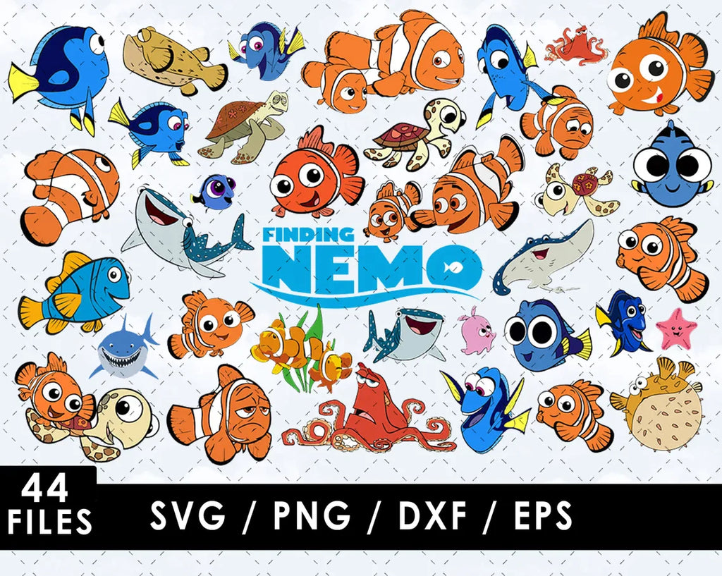 Finding nemo svg files for cricut and silhouette clipart png files