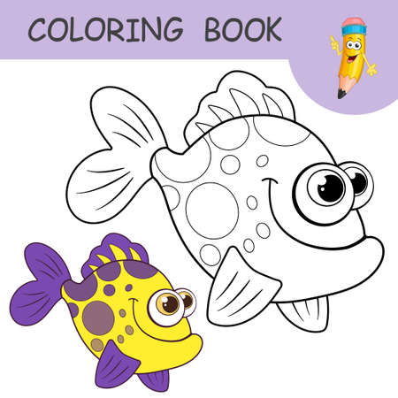 Fish coloring book stock vector illustration and royalty free fish coloring book clipart