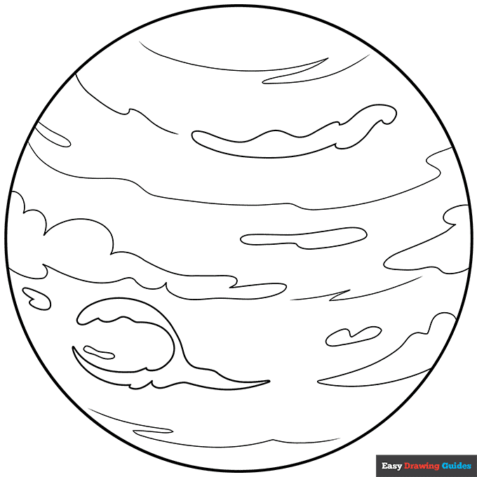 Neptune coloring page easy drawing guides