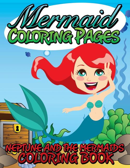 Mermaid coloring pages neptune and the mermaids coloring book paperback