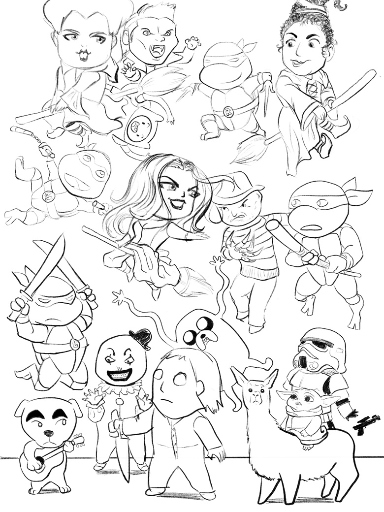 So much fandom lineart coloring page