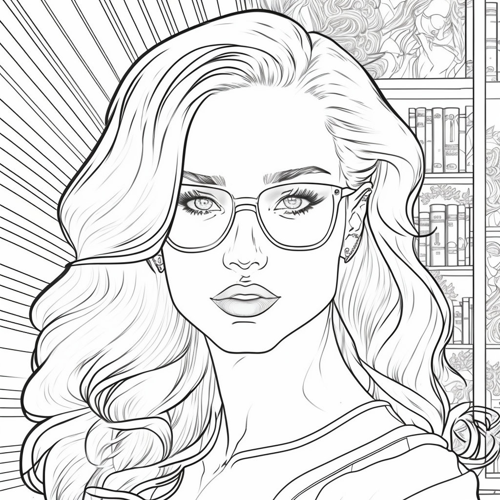 Nerdy girls vol high resolution printable coloring pages ai generated illustrations download now