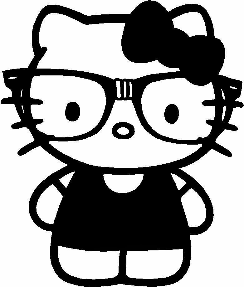 Hello kitty coloring nerd geek hello kitty coloring picture