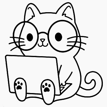 Nerd cat art print for sale by ompongalfina
