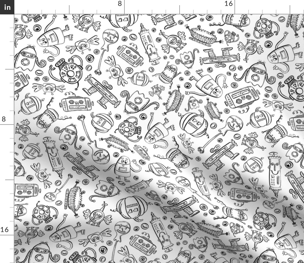 Monster halloween candy bots scatter fabric