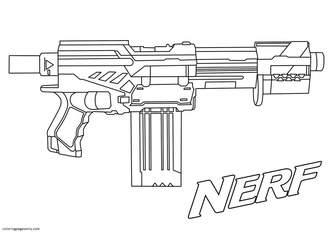 Nerf blaster coloring page