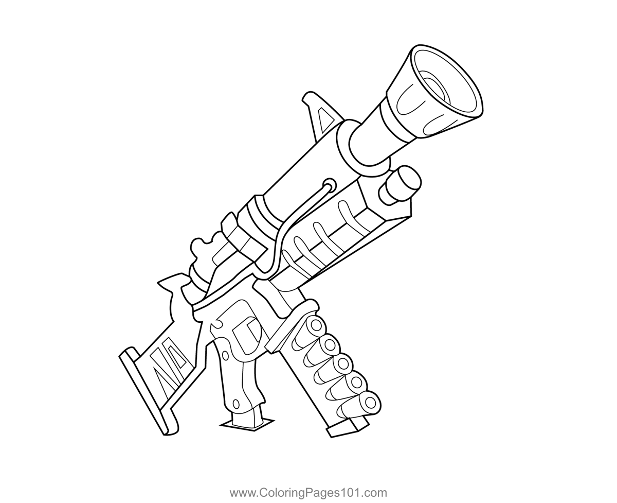 Hammercrush slug gun fortnite coloring page for kids