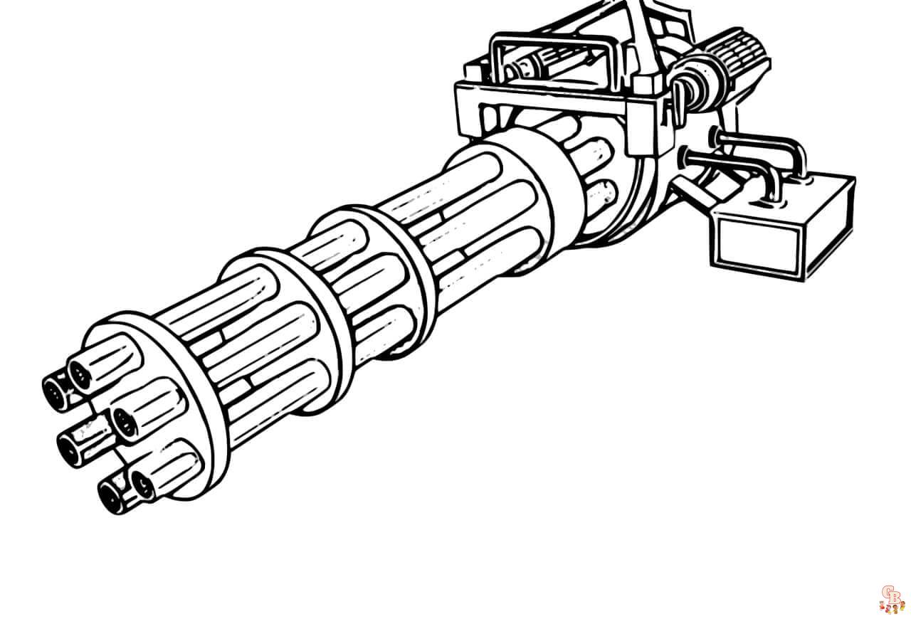 Printable guns coloring pages free for kids and adults