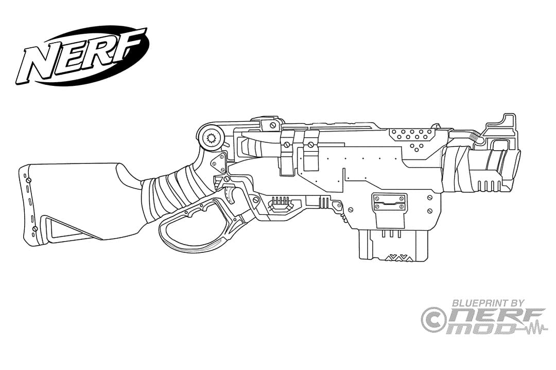 Blaster nerf coloring page