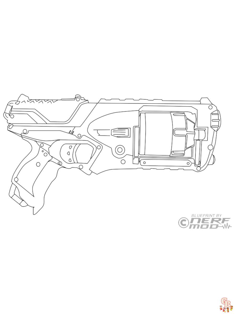 Nerf gun coloring pages free printable and easy to color