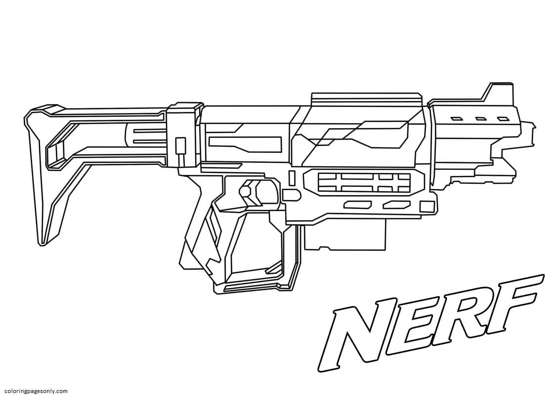 Assault weapon nerf coloring page