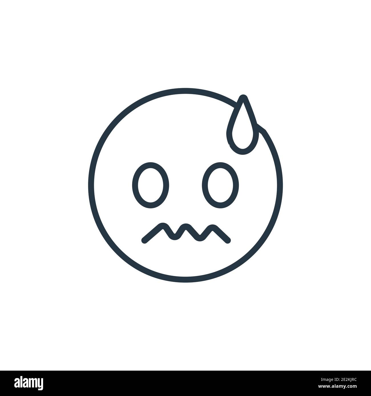Nervous emoji outline vector icon thin line black nervous emoji icon flat vector simple element illustration from editable emoji concept isolated on stock vector image art