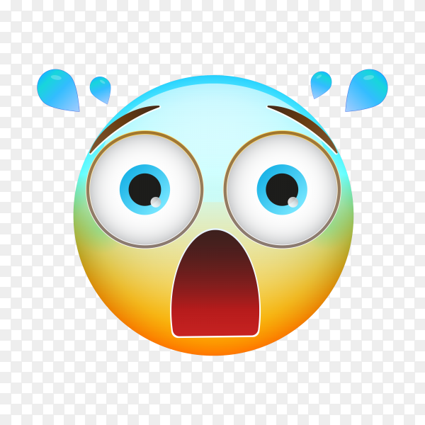 Anxious face with sweat emoji on transparent background png