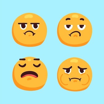 Anxious emoji vectors illustrations for free download