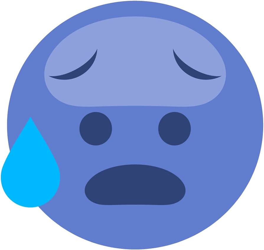Milk mug designs anxious face with sweat emoji inch full color vinyl decal home kitchen