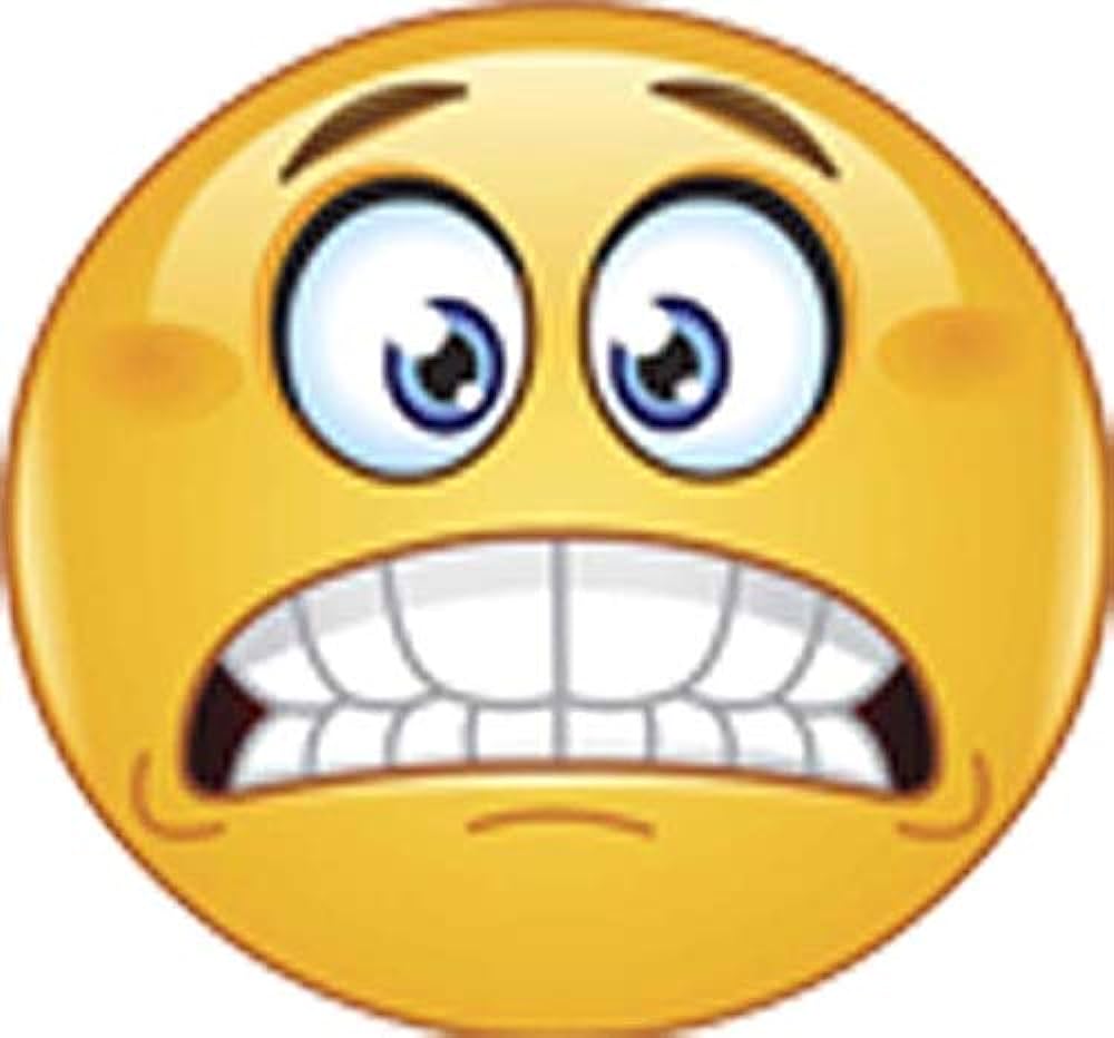 Scared emoji face yikes nervous smile vyl sticker wide beauty