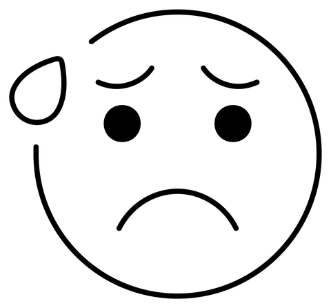 Anxious face with sweat emoji coloring page free printable coloring pages