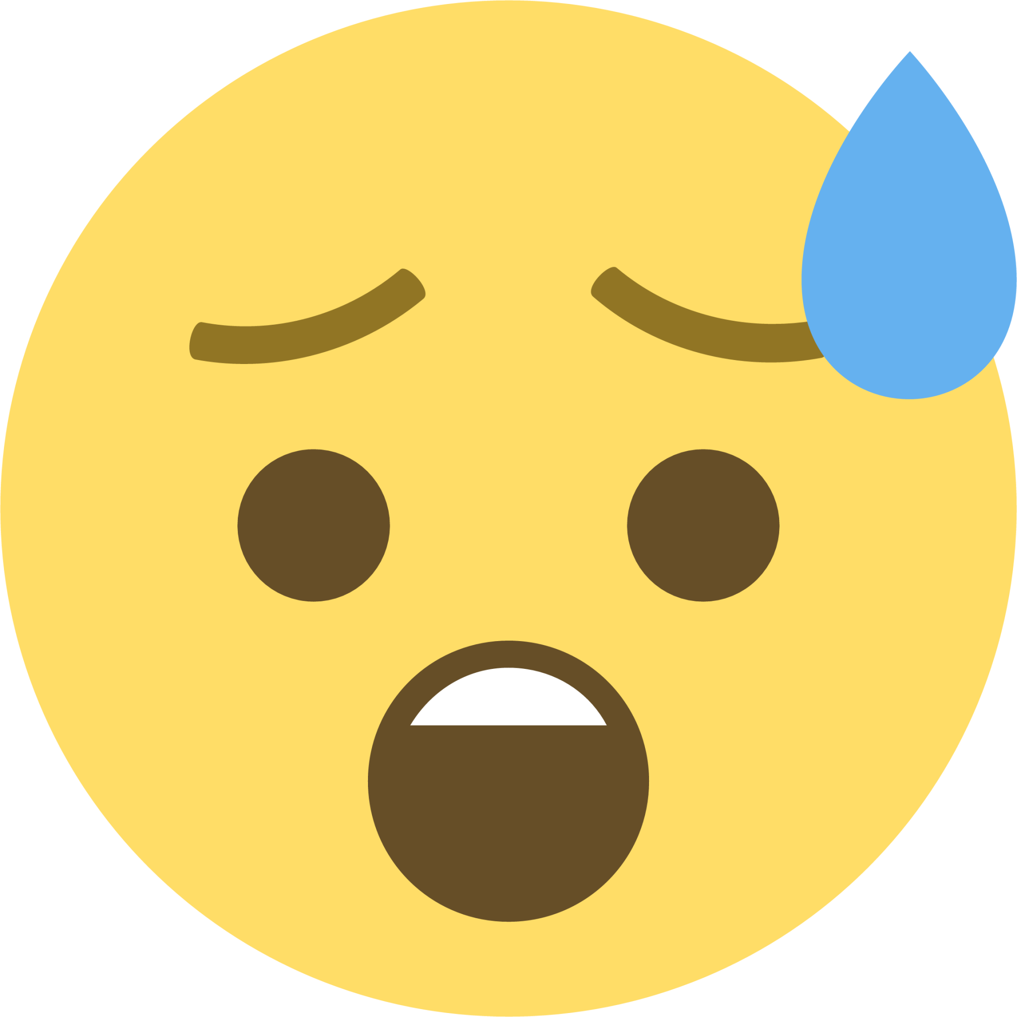 Face with open mouth and cold sweat emoji