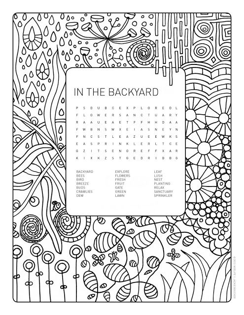 Word search colouring page in the backyard coloring pages quote coloring pages color activities