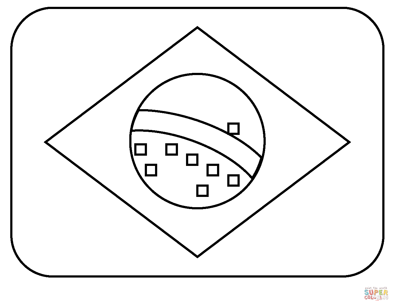 Flag of brazil emoji coloring page free printable coloring pages