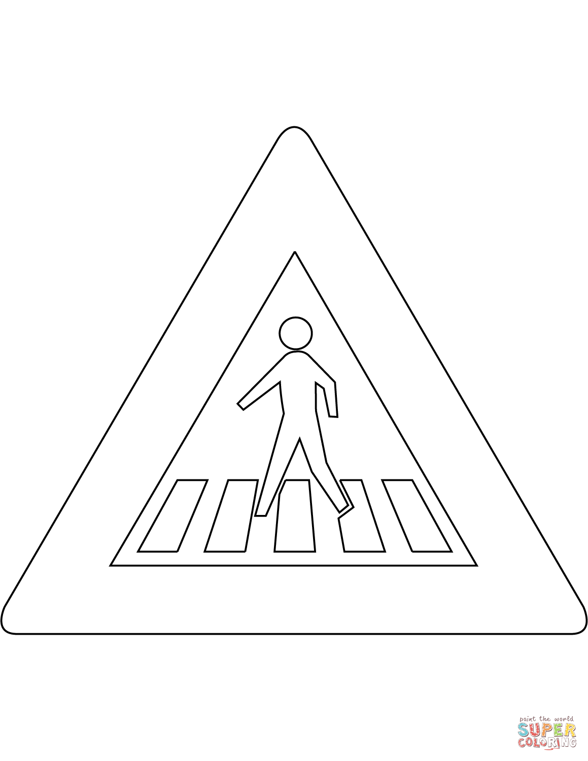 Pedestrian crossing ahead sign in the netherlands coloring page free printable coloring pages