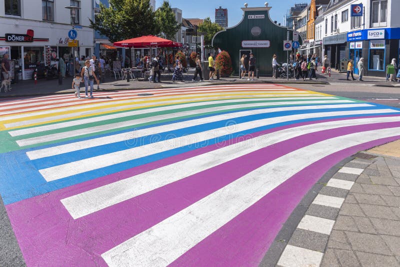 Pedestrian crossing netherlands stock photos