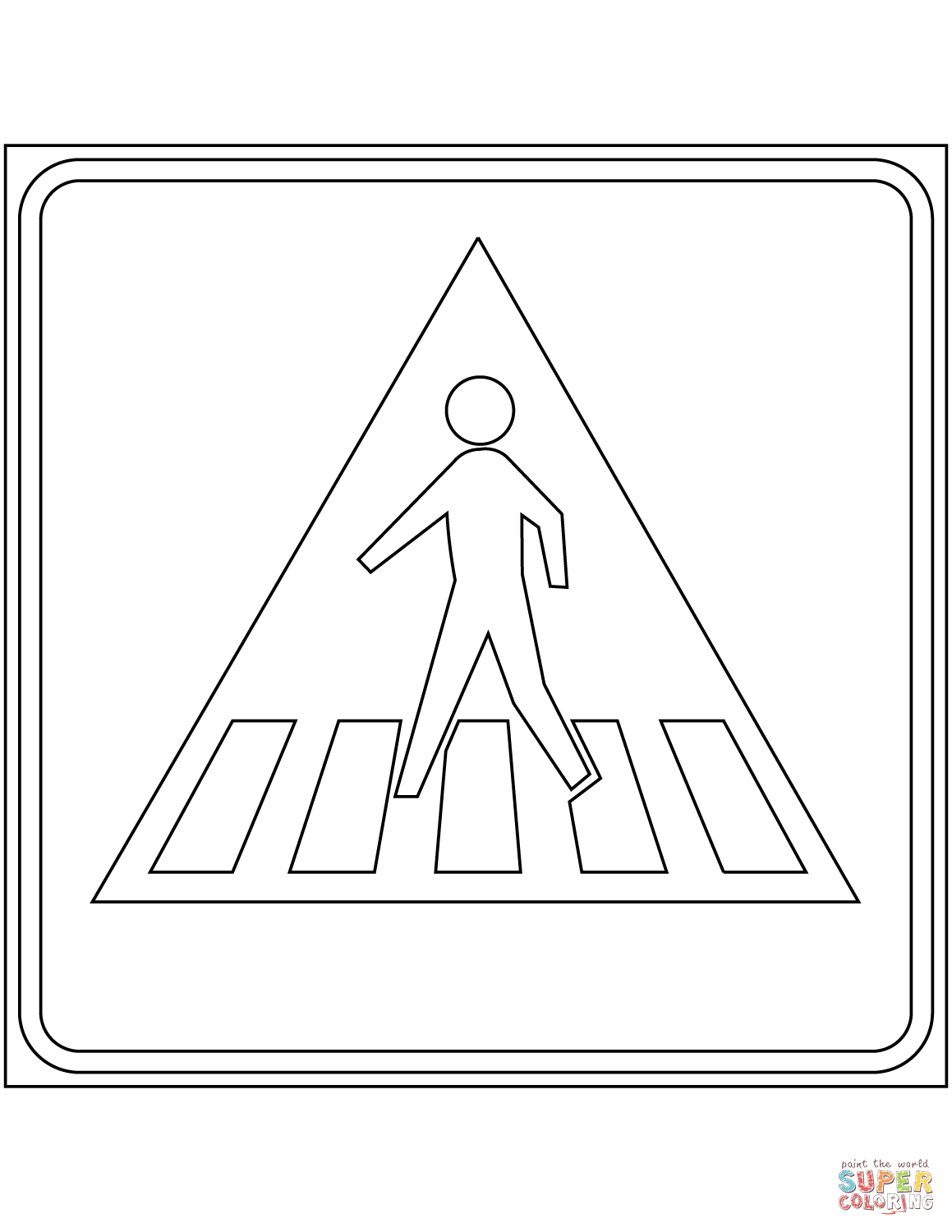 Pedestrian crossing sign in the netherlands coloring page free printable coloring pages