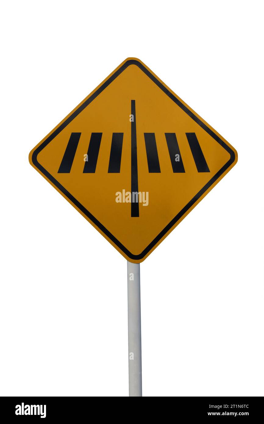 Orange pedestrian crossing sign hi