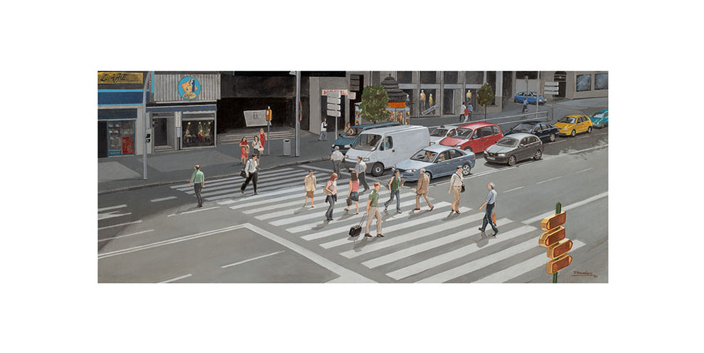 Crosswalk in madrid print the traveler art