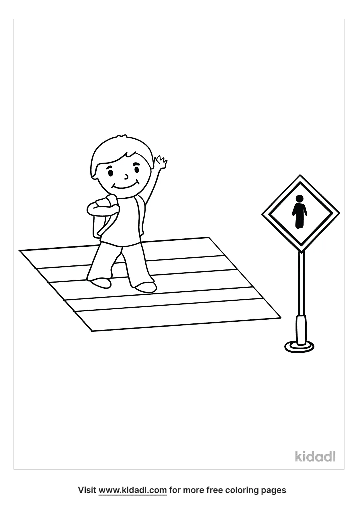 Free child and pedestrian safety coloring page coloring page printables