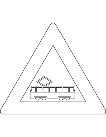 Tram crossing sign in the netherlands coloring page free printable coloring pages