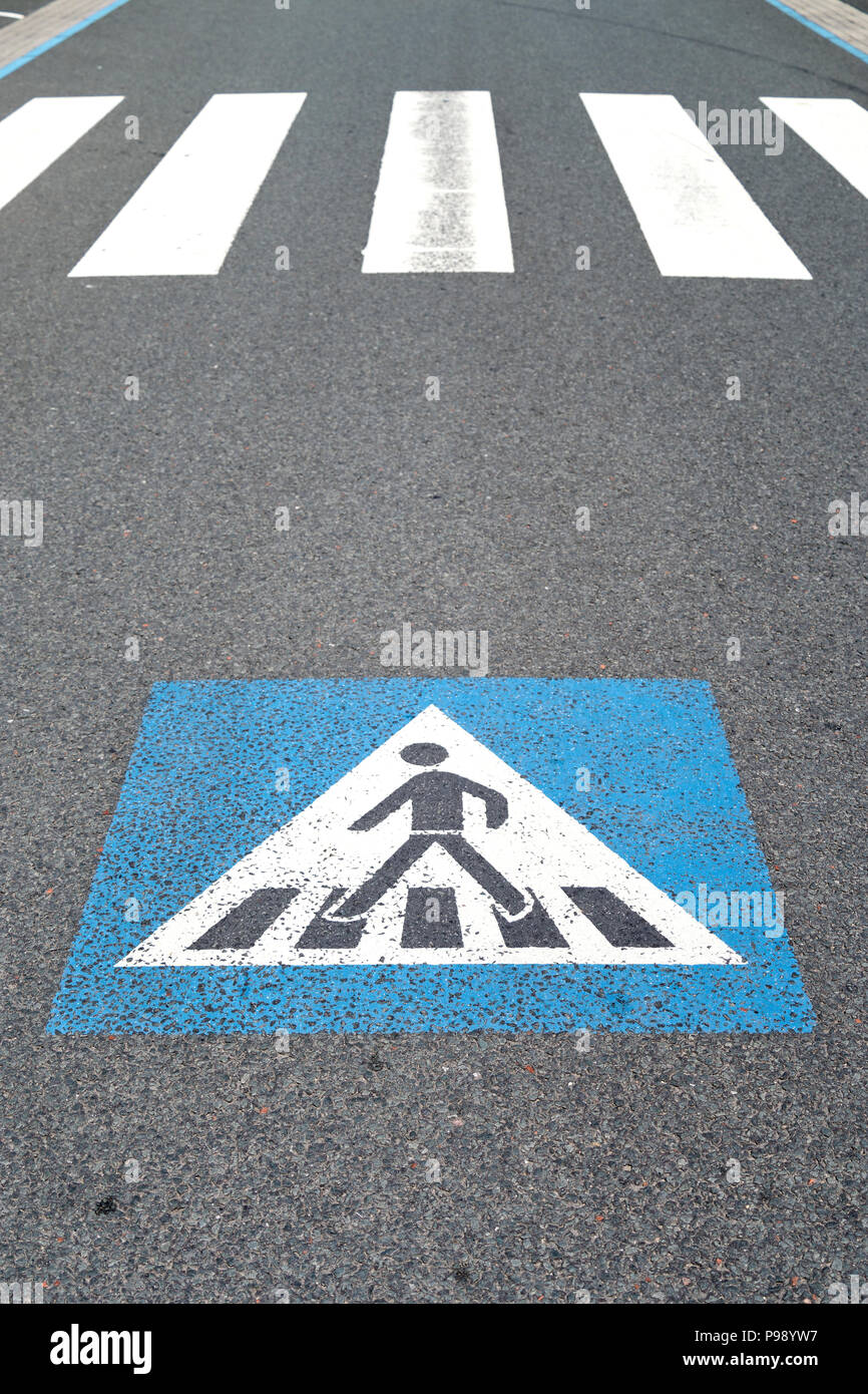 Dutch road sign pedestrian crossing stock photo