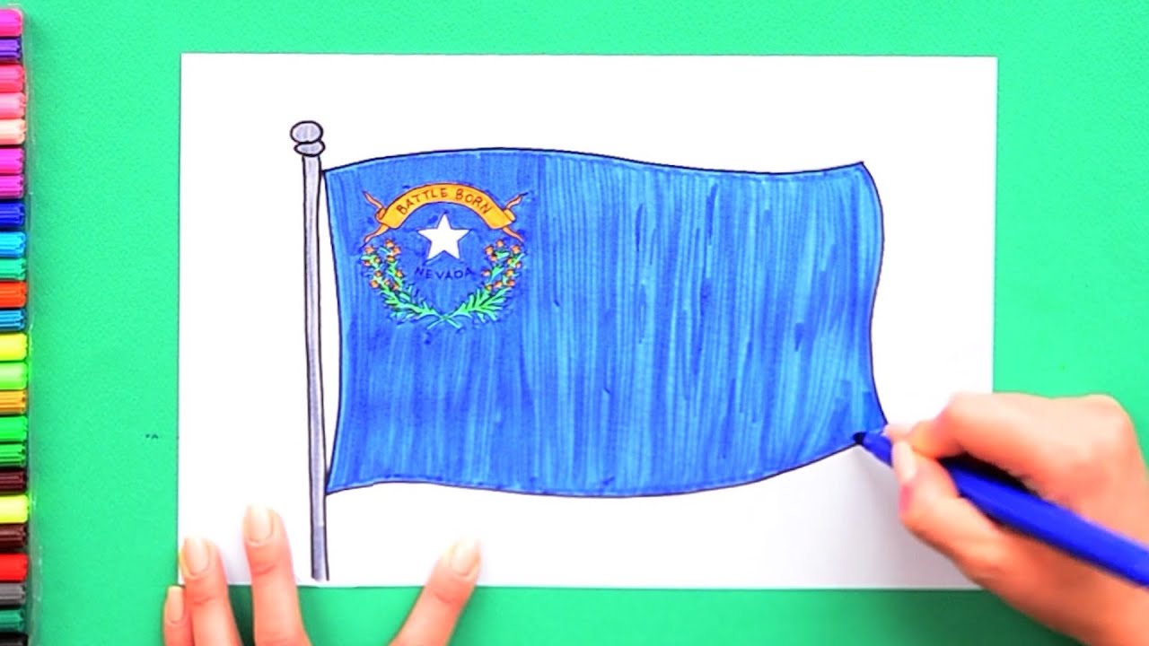 How to draw the flag of nevada state usa