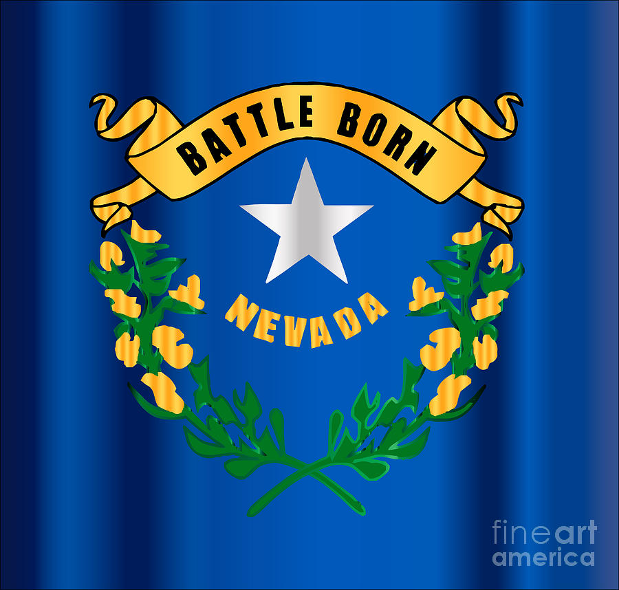 Battle born nevada state flag motif digital art by bigalbaloo stock