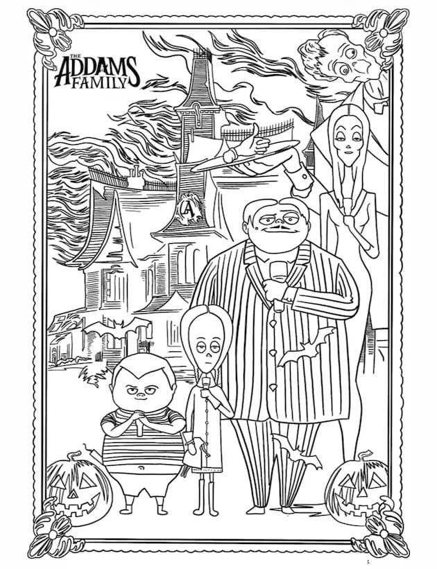 The addams family to color family coloring pages family coloring coloring pages