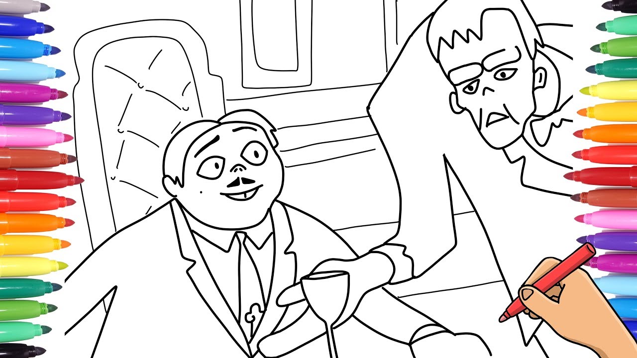The addams family coloring pages for kids