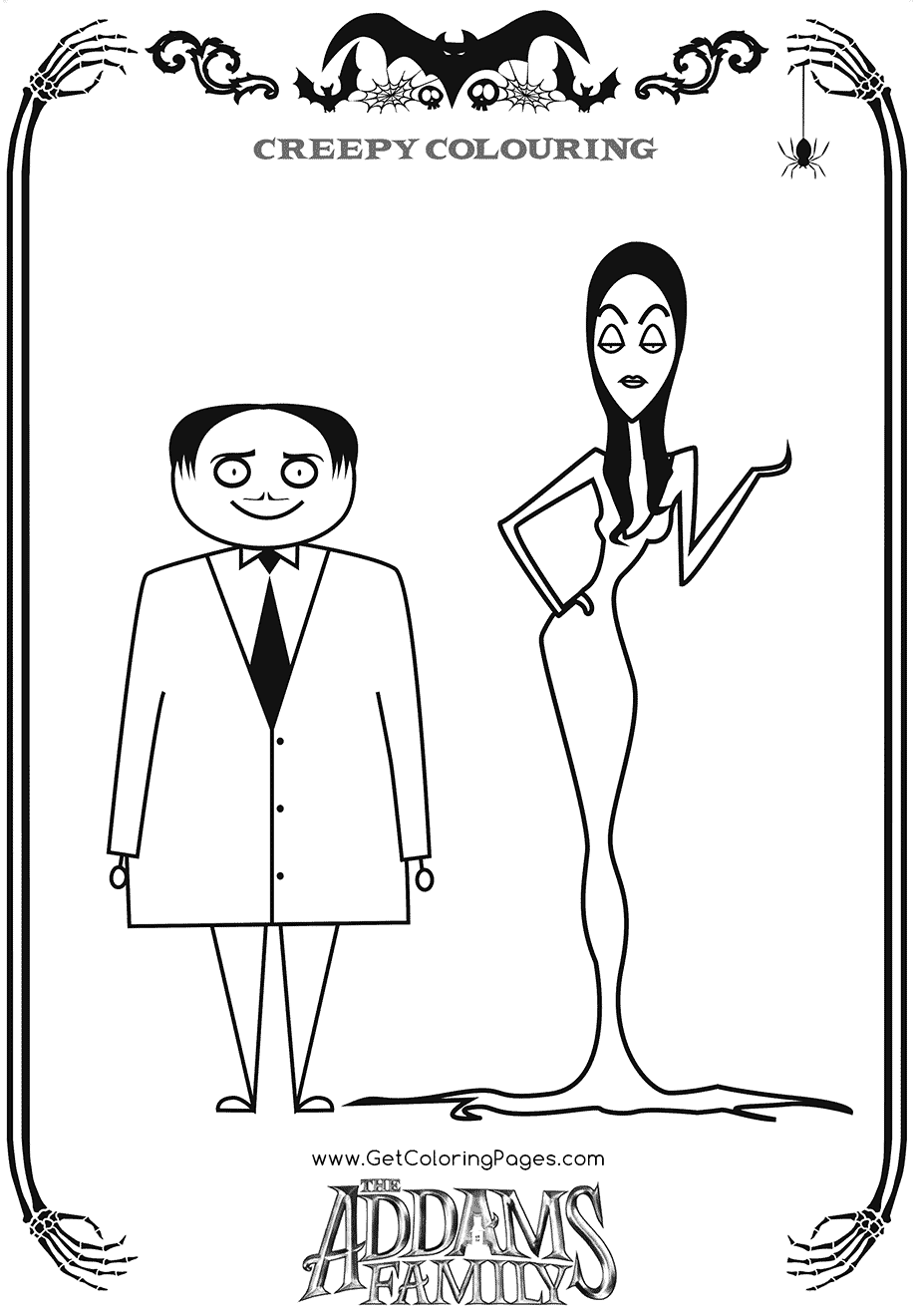 The addams family coloring pages printable for free download