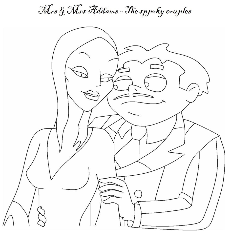 The addams family coloring pages