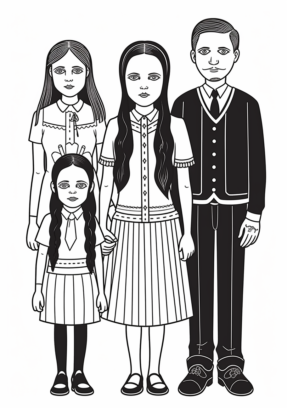 Kids favorite wednesday addams coloring s